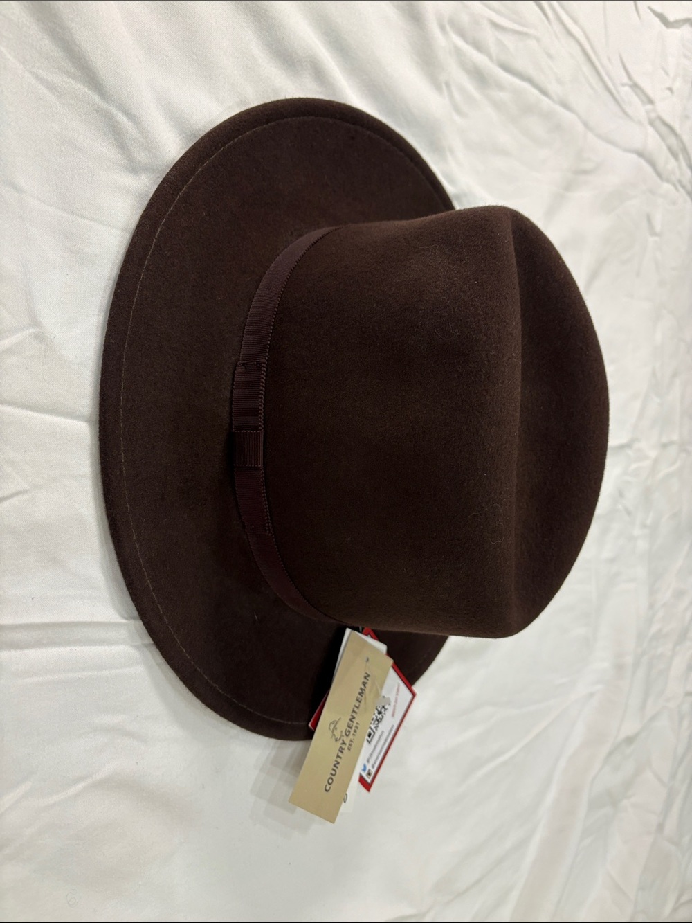 Country Gentleman Wilton Wool Fedora Hat Brown Size Medium NWT